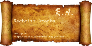 Rechnitz Aranka névjegykártya